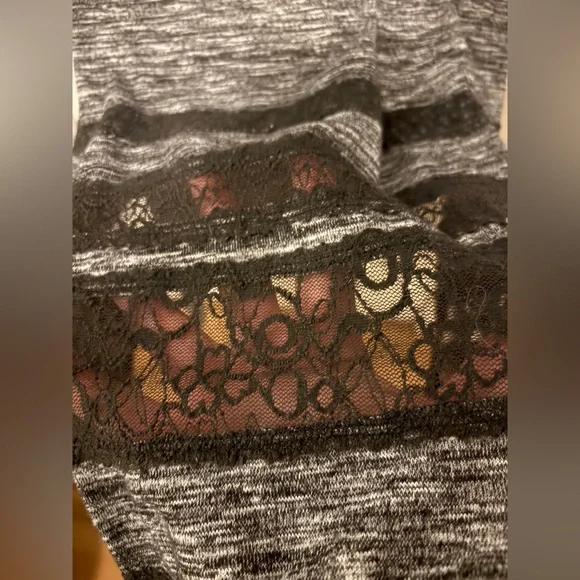 Free People Hazy Daze Grey W/ Black Lace Maxi Dress - Picture 15 of 17